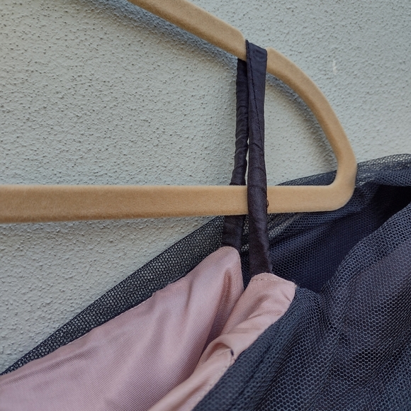 Gabriella Arango Couture Prom Bridesmaid Tulle Black and Nude lace Dress Size 6 - Picture 8 of 12